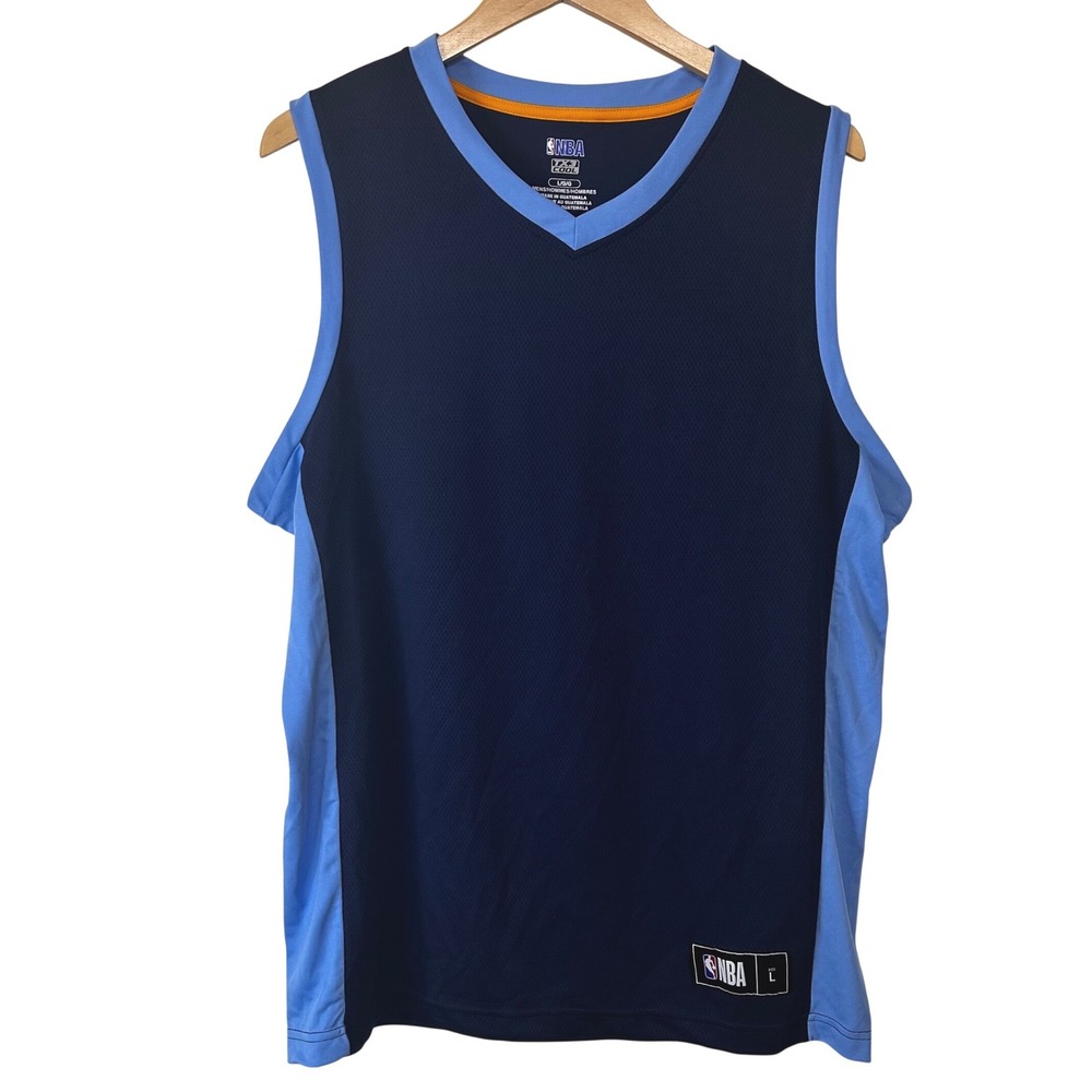 NWOT NBA TX3 Cool Mens Large Navy Blue Light Blue Basketball Tank Top Jersey Gym - Picture 1 of 6
